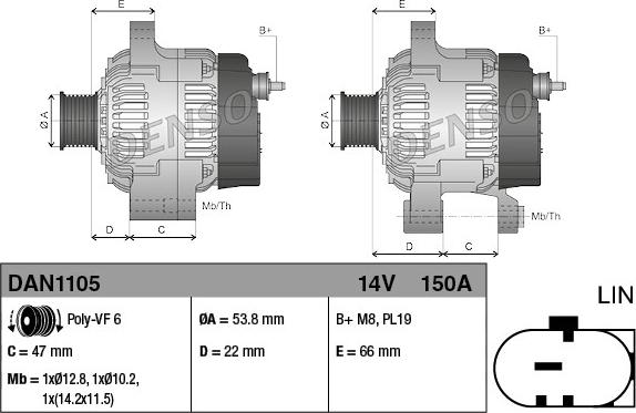 Denso DAN1105 - Alternator www.molydon.hr