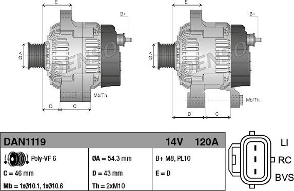 Denso DAN1119 - Alternator www.molydon.hr