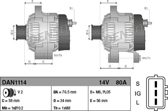 Denso DAN1114 - Alternator www.molydon.hr