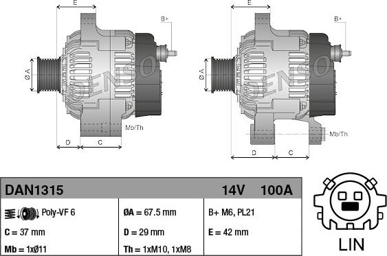 Denso DAN1315 - Alternator www.molydon.hr