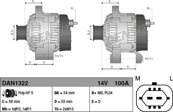 Denso DAN1322 - Alternator www.molydon.hr