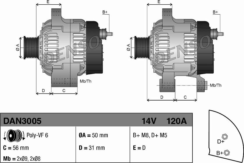 Denso DAN3005 - Alternator www.molydon.hr