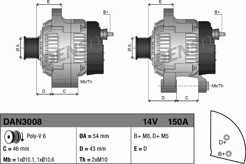 Denso DAN3008 - Alternator www.molydon.hr