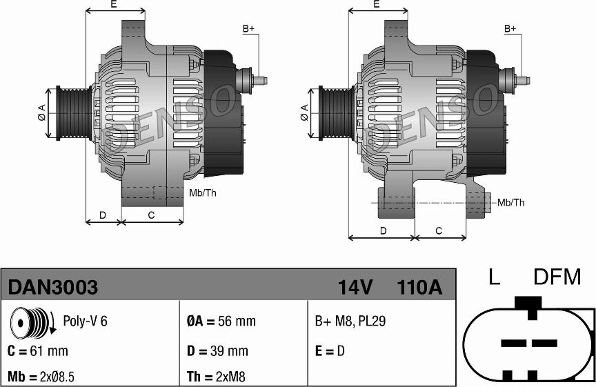 Denso DAN3003 - Alternator www.molydon.hr