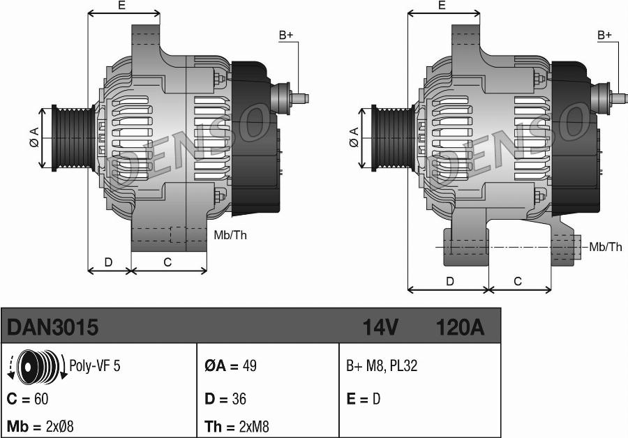 Denso DAN3015 - Alternator www.molydon.hr