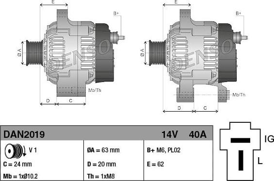 Denso DAN2019 - Alternator www.molydon.hr