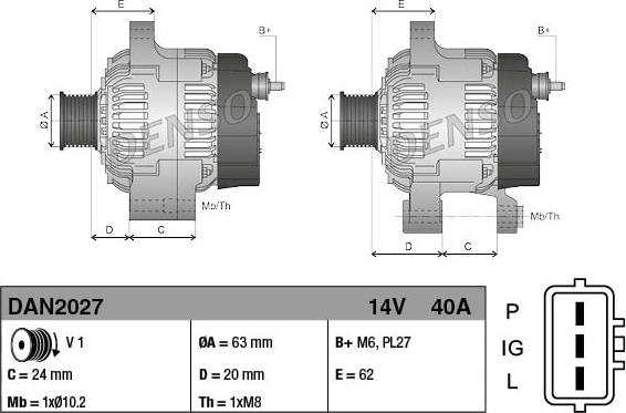 Denso DAN2027 - Alternator www.molydon.hr