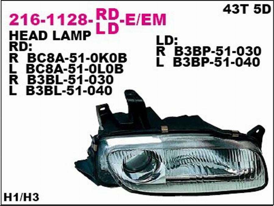 Depo 216-1128L-LD-EM - Glavni far www.molydon.hr