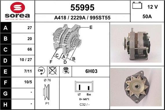 EAI 55995 - Alternator www.molydon.hr