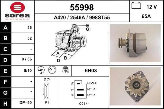 EAI 55998 - Alternator www.molydon.hr