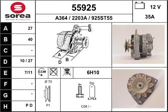 EAI 55925 - Alternator www.molydon.hr