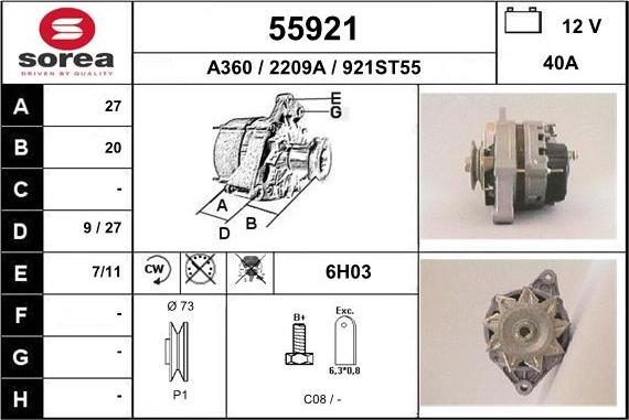 EAI 55921 - Alternator www.molydon.hr