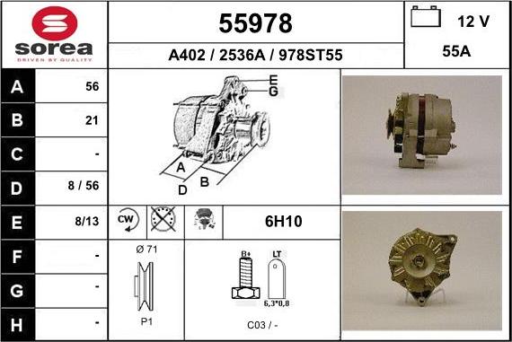 EAI 55978 - Alternator www.molydon.hr