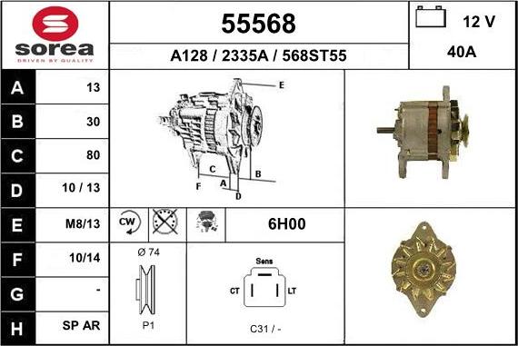 EAI 55568 - Alternator www.molydon.hr