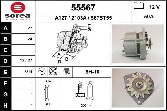 EAI 55567 - Alternator www.molydon.hr