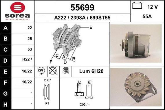 EAI 55699 - Alternator www.molydon.hr