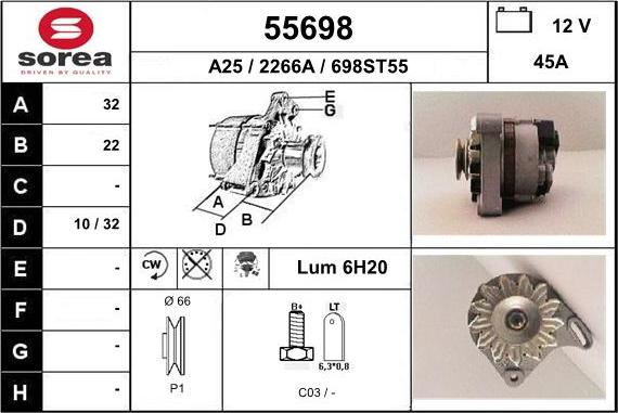 EAI 55698 - Alternator www.molydon.hr