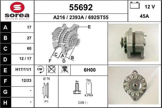 EAI 55692 - Alternator www.molydon.hr