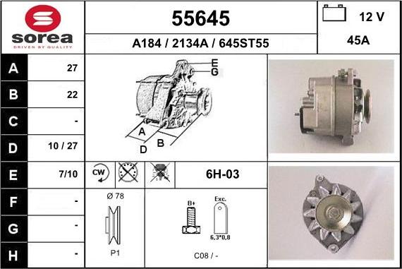 EAI 55645 - Alternator www.molydon.hr