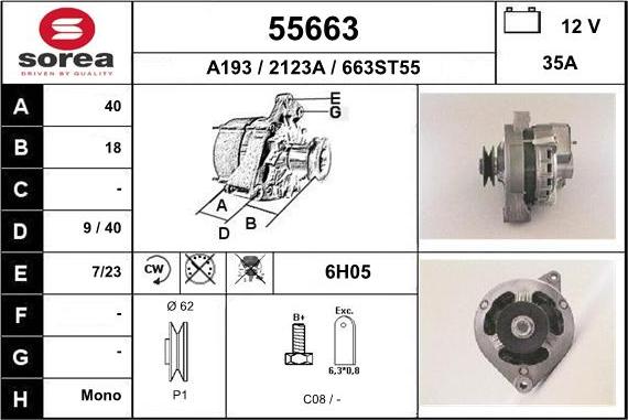 EAI 55663 - Alternator www.molydon.hr