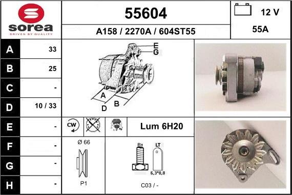 EAI 55604 - Alternator www.molydon.hr