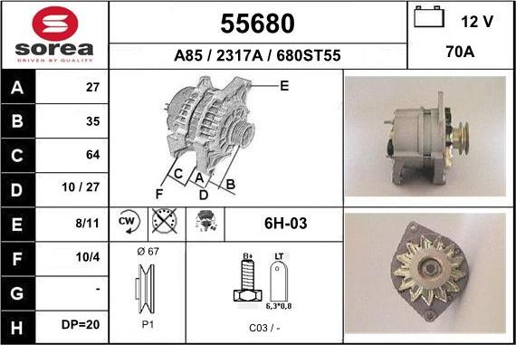 EAI 55680 - Alternator www.molydon.hr