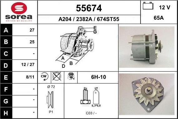 EAI 55674 - Alternator www.molydon.hr