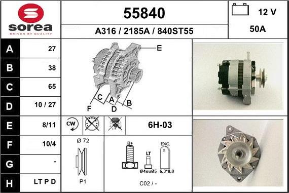 EAI 55840 - Alternator www.molydon.hr