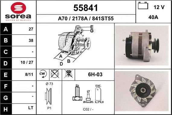 EAI 55841 - Alternator www.molydon.hr