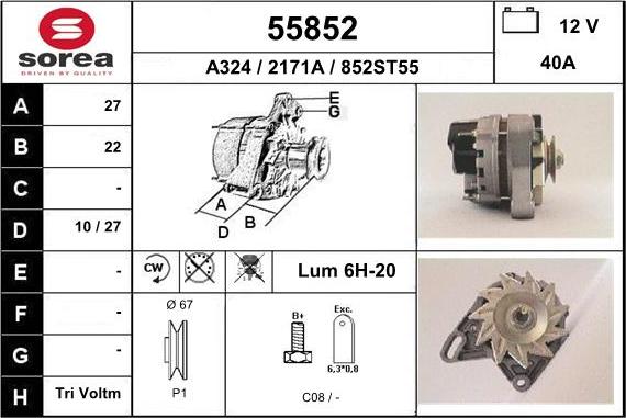 EAI 55852 - Alternator www.molydon.hr