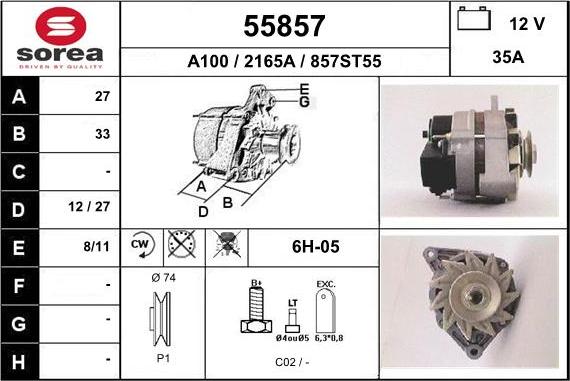 EAI 55857 - Alternator www.molydon.hr