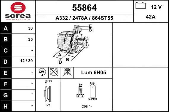 EAI 55864 - Alternator www.molydon.hr