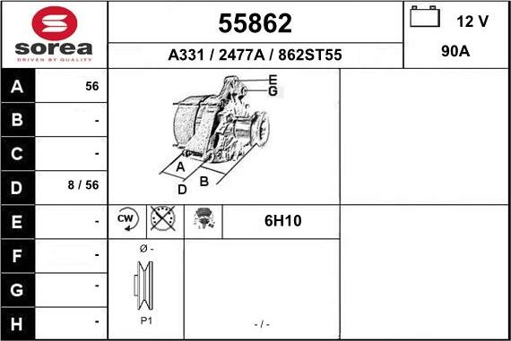 EAI 55862 - Alternator www.molydon.hr