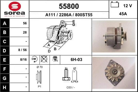 EAI 55800 - Alternator www.molydon.hr