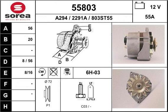 EAI 55803 - Alternator www.molydon.hr