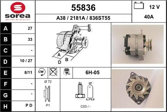 EAI 55836 - Alternator www.molydon.hr