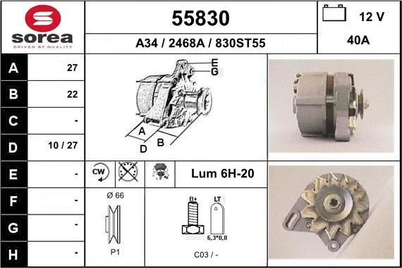 EAI 55830 - Alternator www.molydon.hr