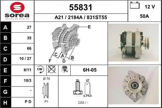 EAI 55831 - Alternator www.molydon.hr