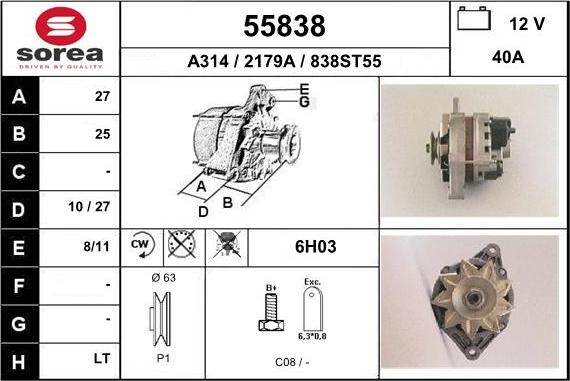 EAI 55838 - Alternator www.molydon.hr