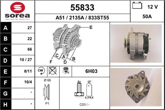 EAI 55833 - Alternator www.molydon.hr