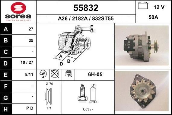 EAI 55832 - Alternator www.molydon.hr