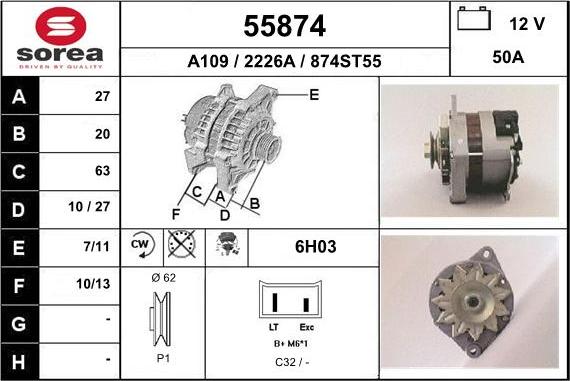 EAI 55874 - Alternator www.molydon.hr