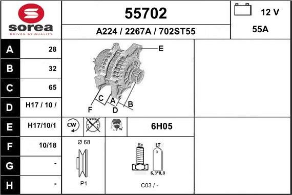 EAI 55702 - Alternator www.molydon.hr