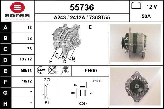 EAI 55736 - Alternator www.molydon.hr