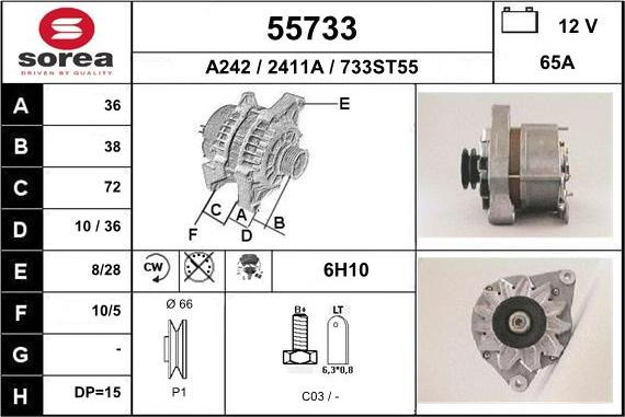 EAI 55733 - Alternator www.molydon.hr