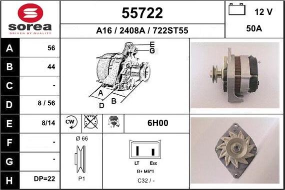 EAI 55722 - Alternator www.molydon.hr