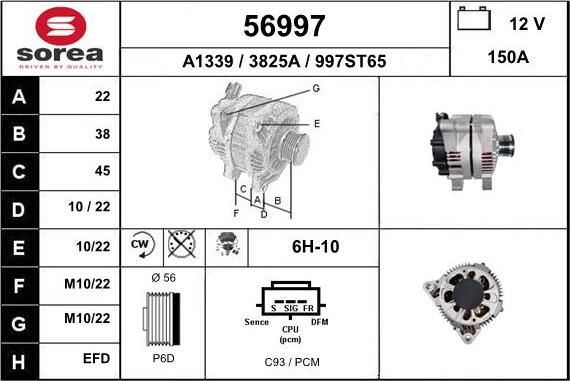 EAI 56997 - Alternator www.molydon.hr