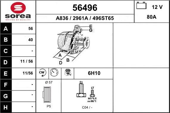 EAI 56496 - Alternator www.molydon.hr