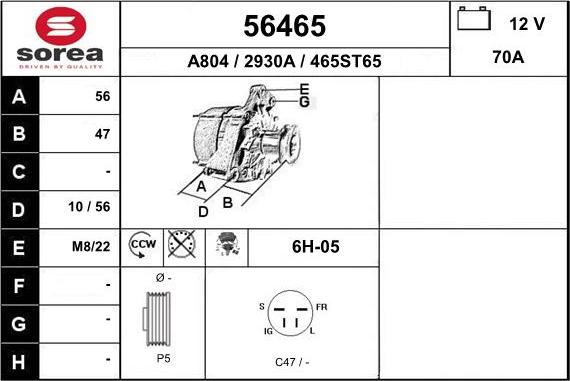 EAI 56465 - Alternator www.molydon.hr