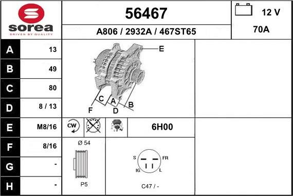 EAI 56467 - Alternator www.molydon.hr